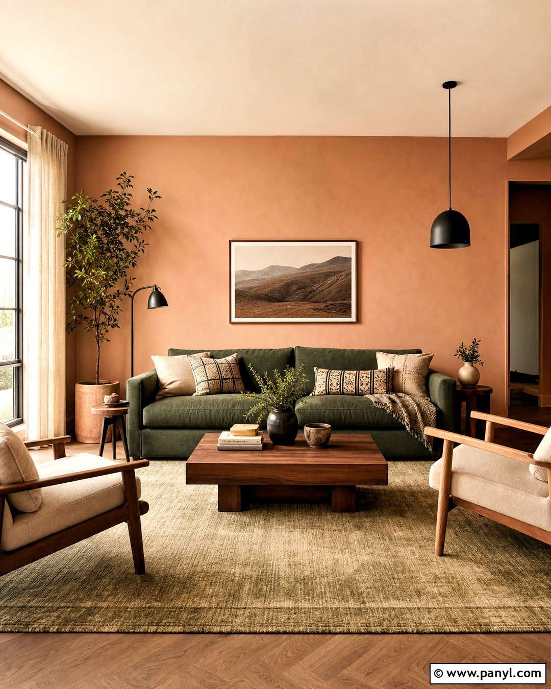 Peach And Sage Green Living Room - 20 peach colored rooms