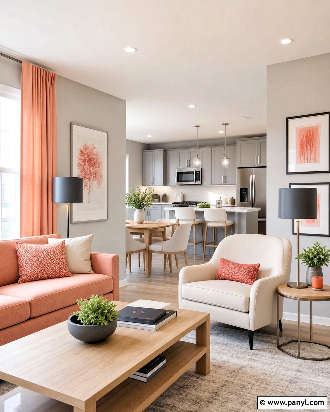 Peach And Soft Gray Apartment Color Palette - 20 apartment color palette ideas