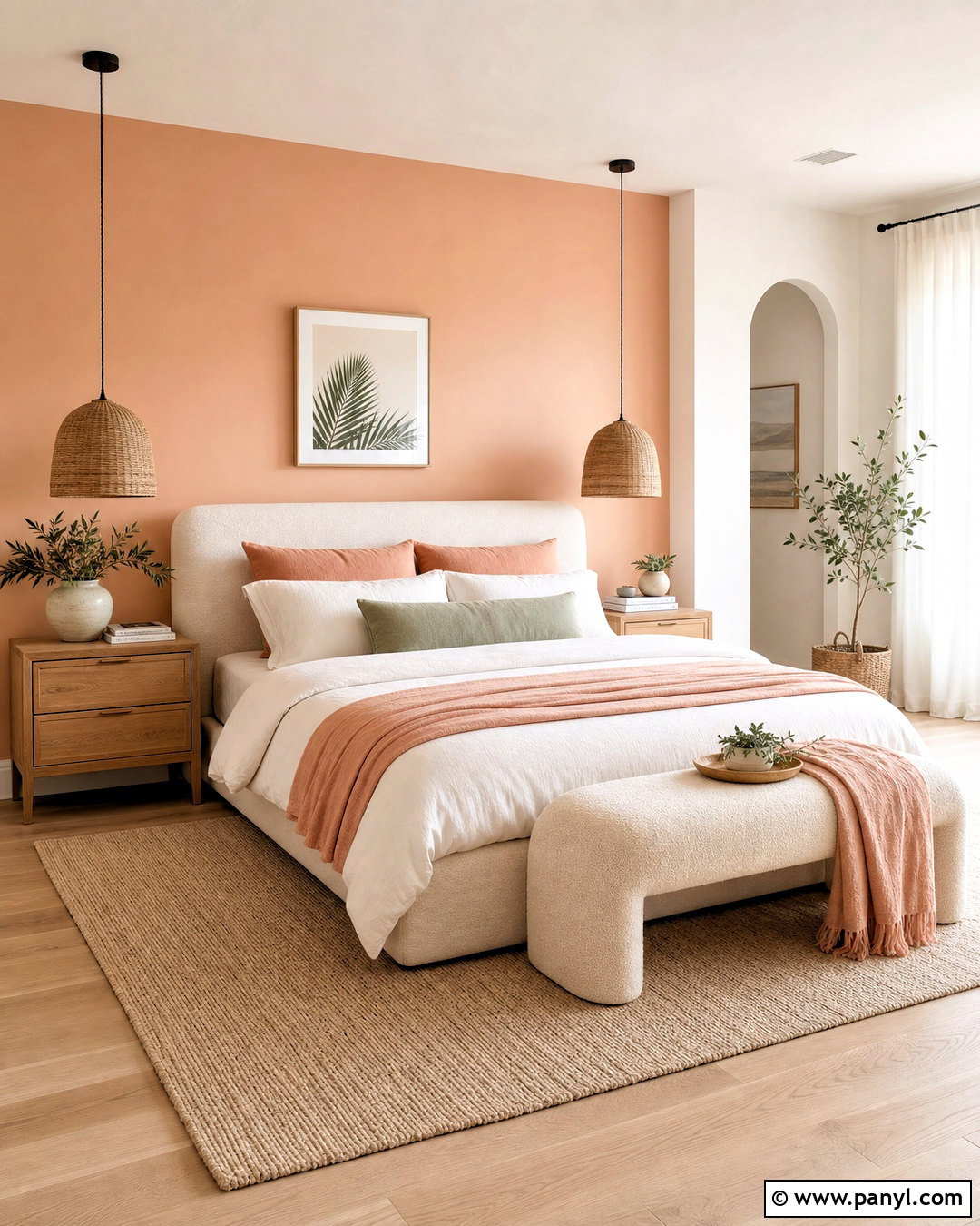 Peach And Soft White Wall Colour Combination - 20 wall colour combinations