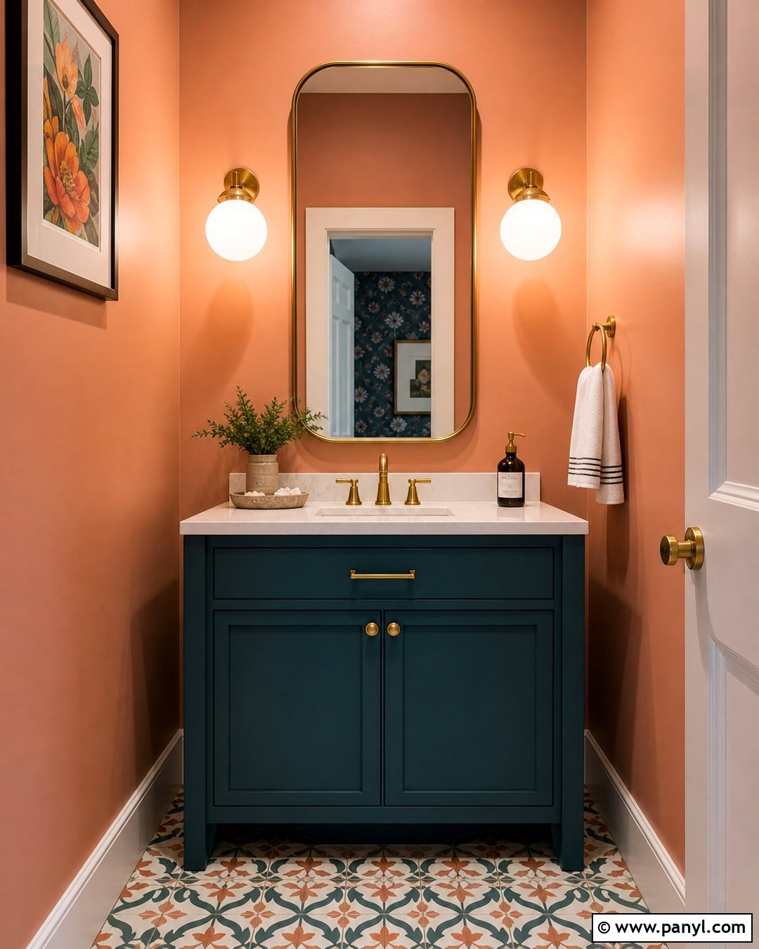 Peach And Teal Powder Room Walls - 25 Peachy Wall Color Ideas