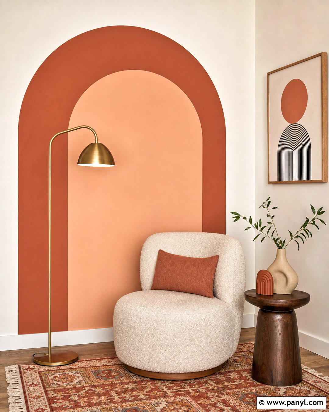 Peach And Terracotta Arch Wall Paint - 20 wall painting colour ideas