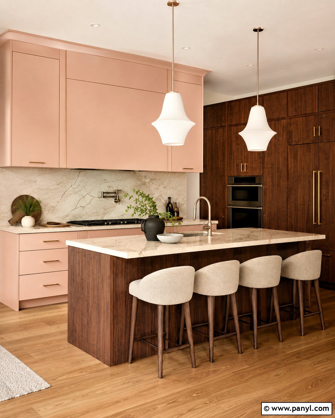 Peach And Walnut Kitchen Cabinets - 20 peach kitchen cabinets