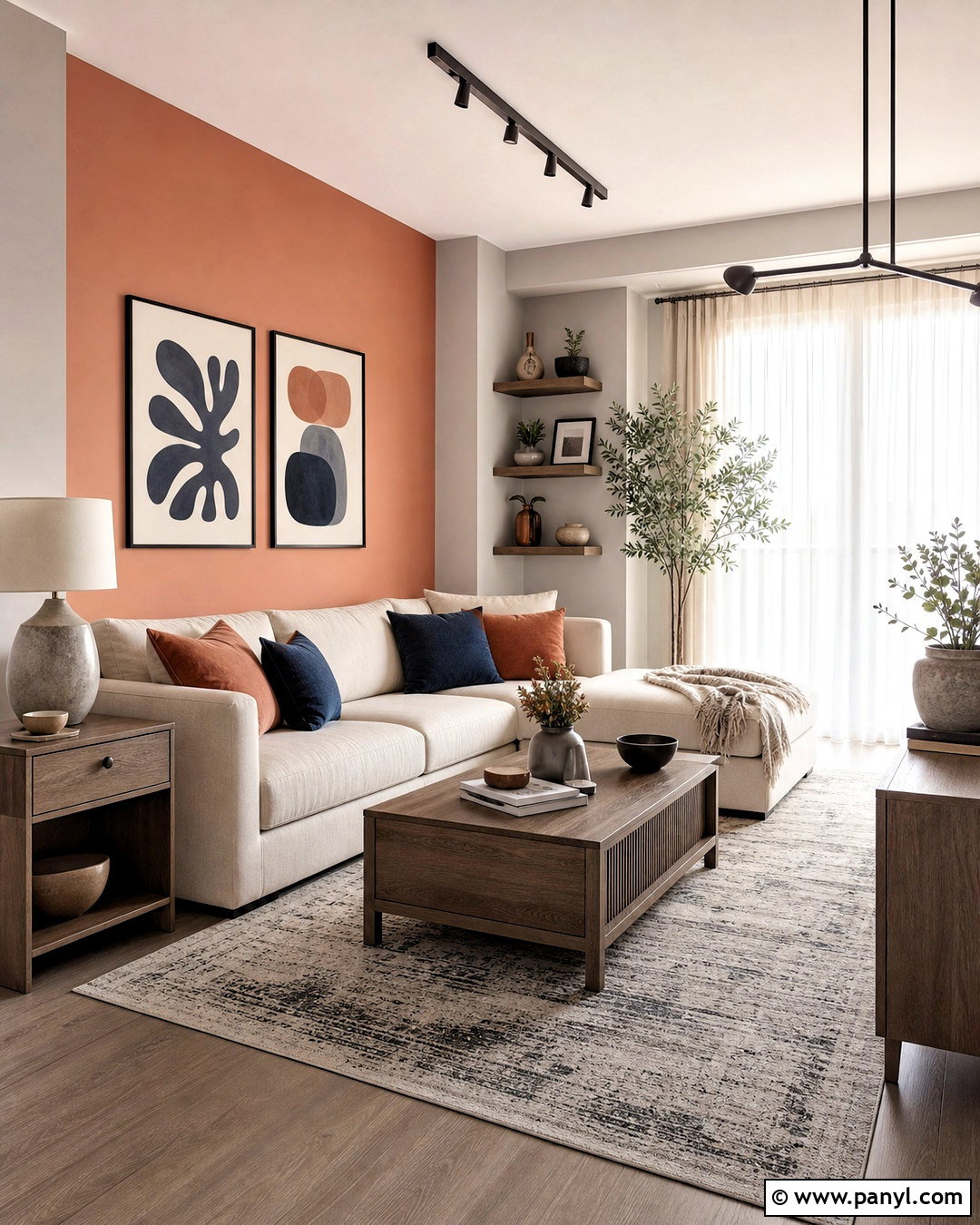 Peach And Warm Gray Living Room Walls - 20 wall colour combinations living rooms