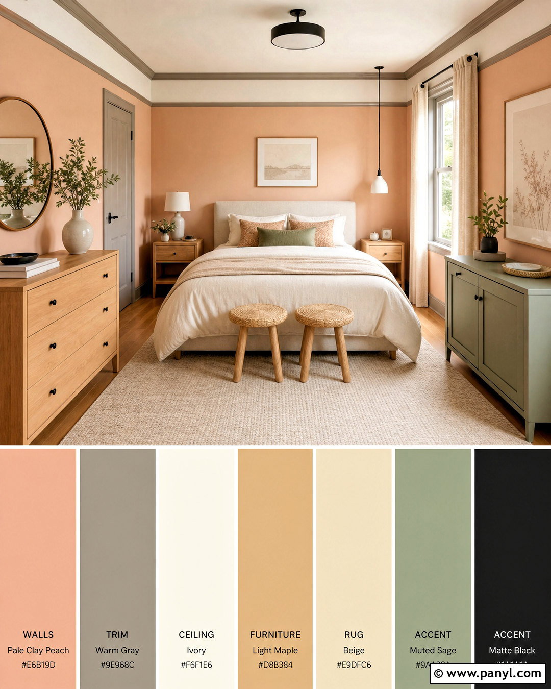 Peach And Warm Gray Wall Color Palette - 20 wall color palette ideas