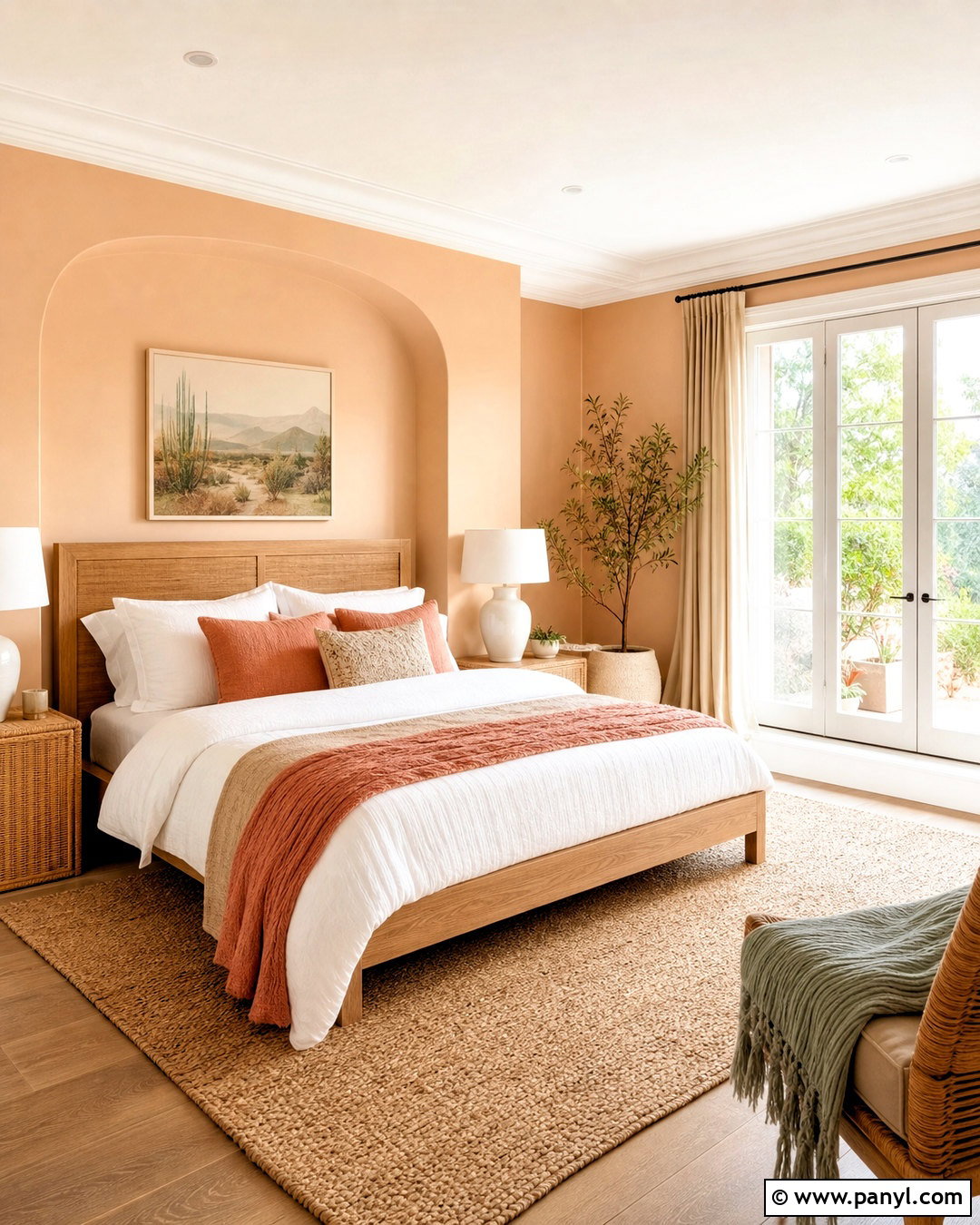Peach And Warm White Bedroom - 20 bedroom color combination ideas