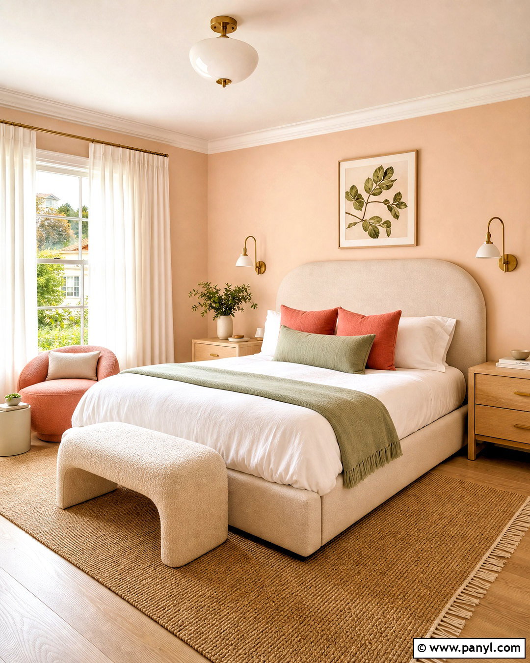 Peach And Warm White Room Color Combination - 20 aesthetic room colour combination ideas