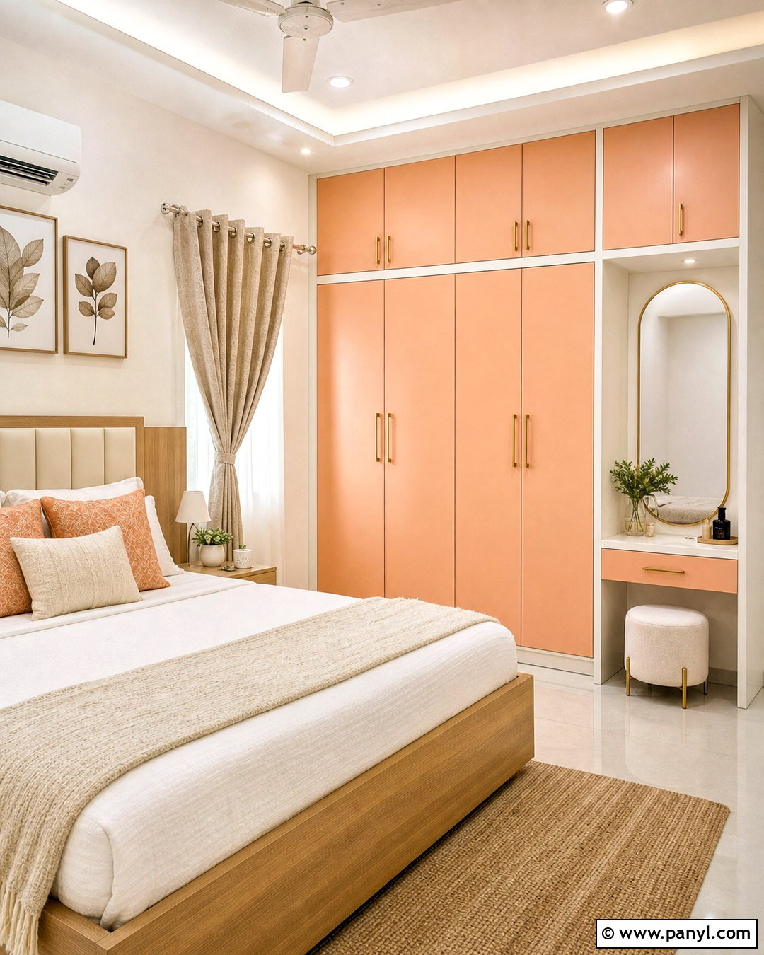 Peach And White Almirah - 20 almirah color ideas