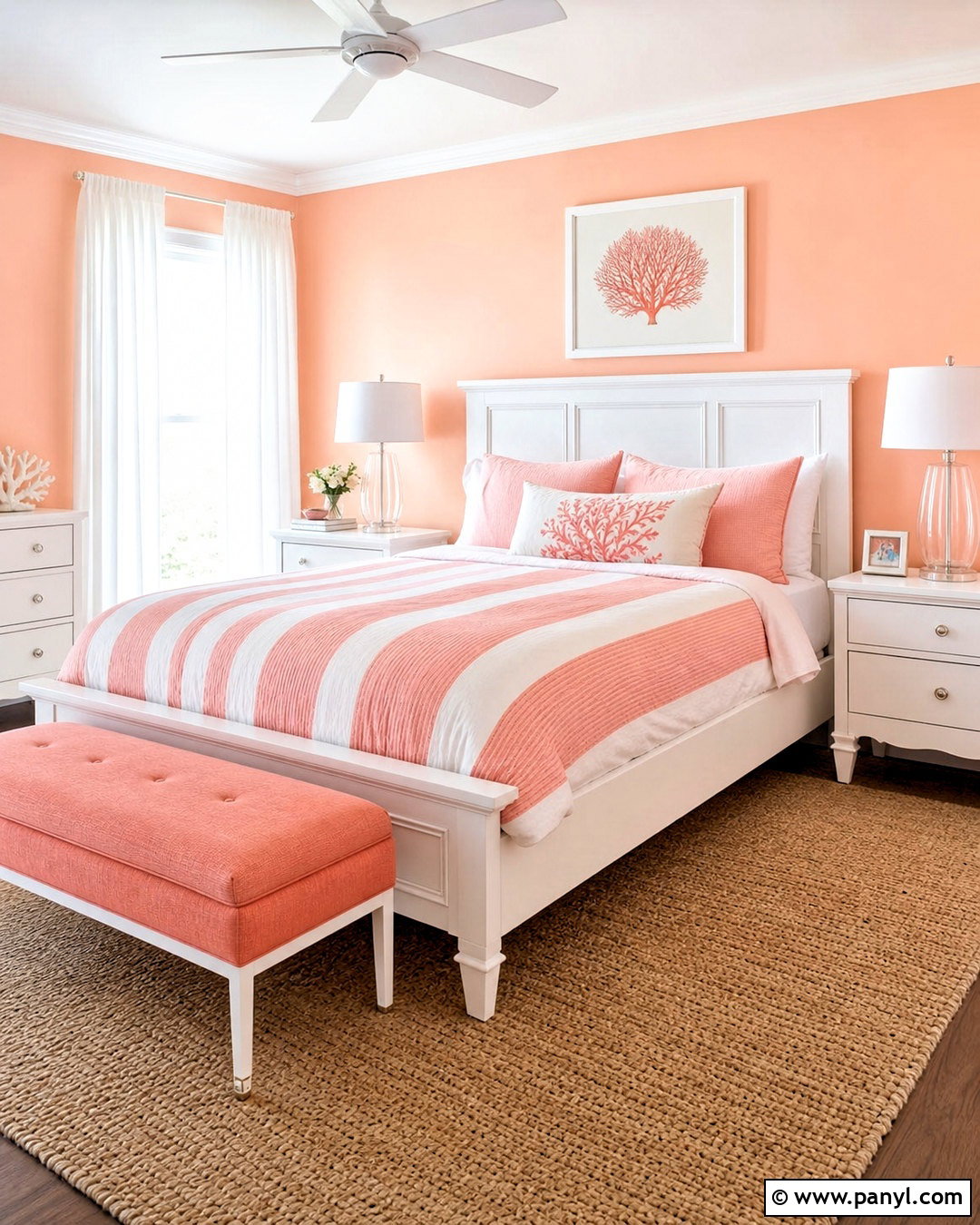 Peach And White Bedroom - 20 peach color bedroom ideas