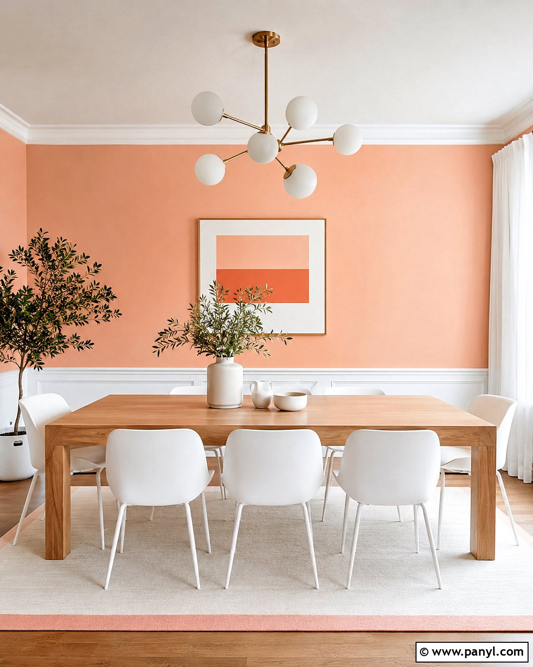 Peach And White Dining Room - 20 peach dining room ideas