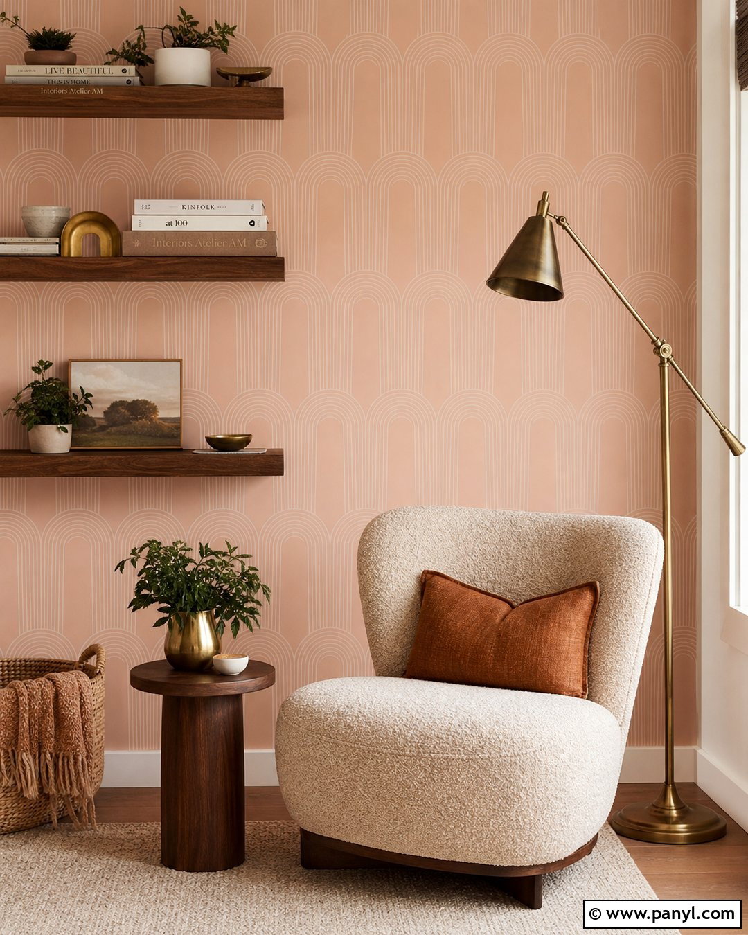 Peach Arch Wallpaper Reading Nook - 35 Peach Color Wallpaper Aesthetic Ideas