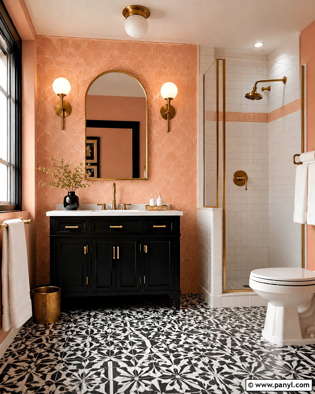Peach Art Deco Bathroom - 20 peach color bathroom ideas