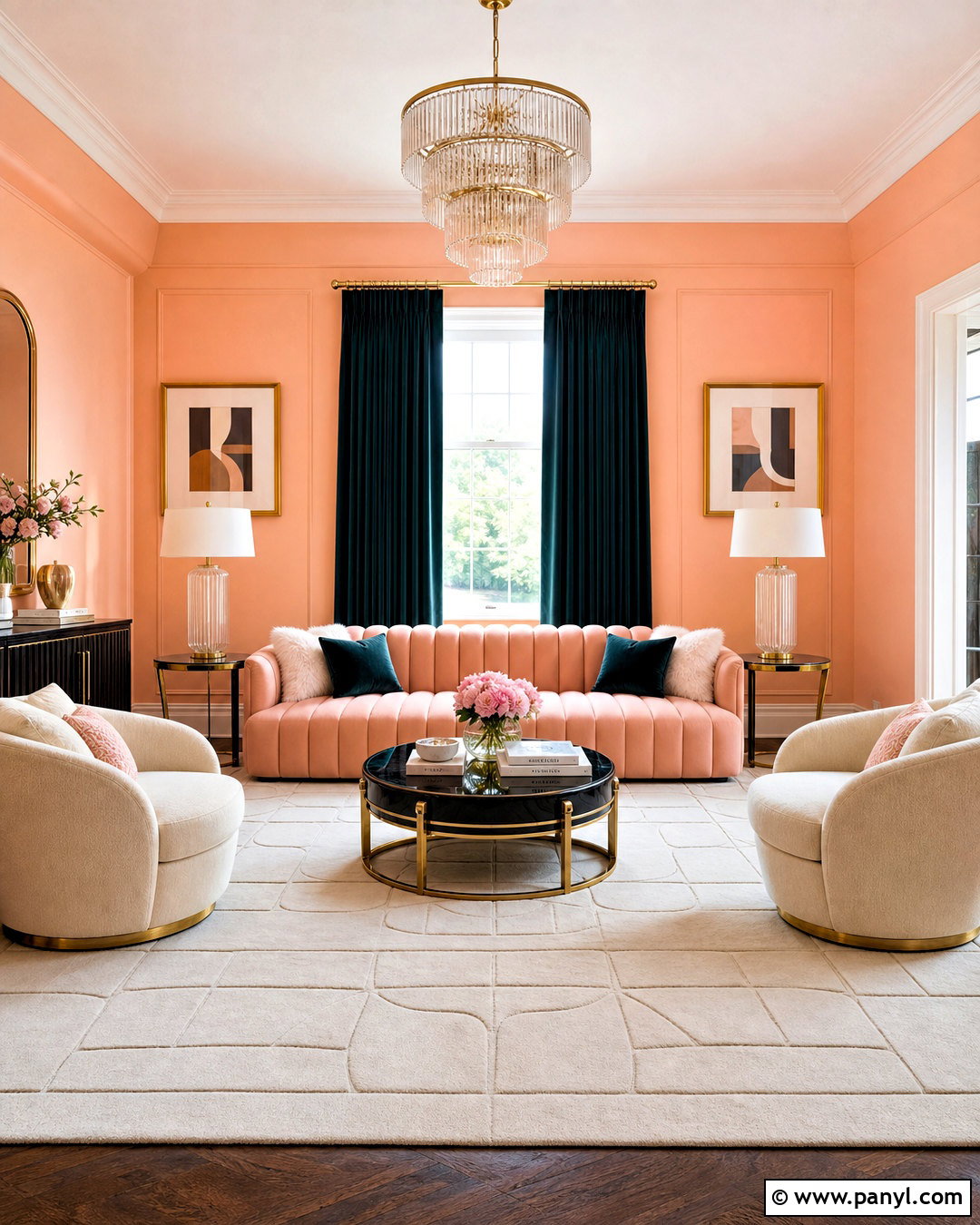 Peach Art Deco Room - 20 peach interior design ideas