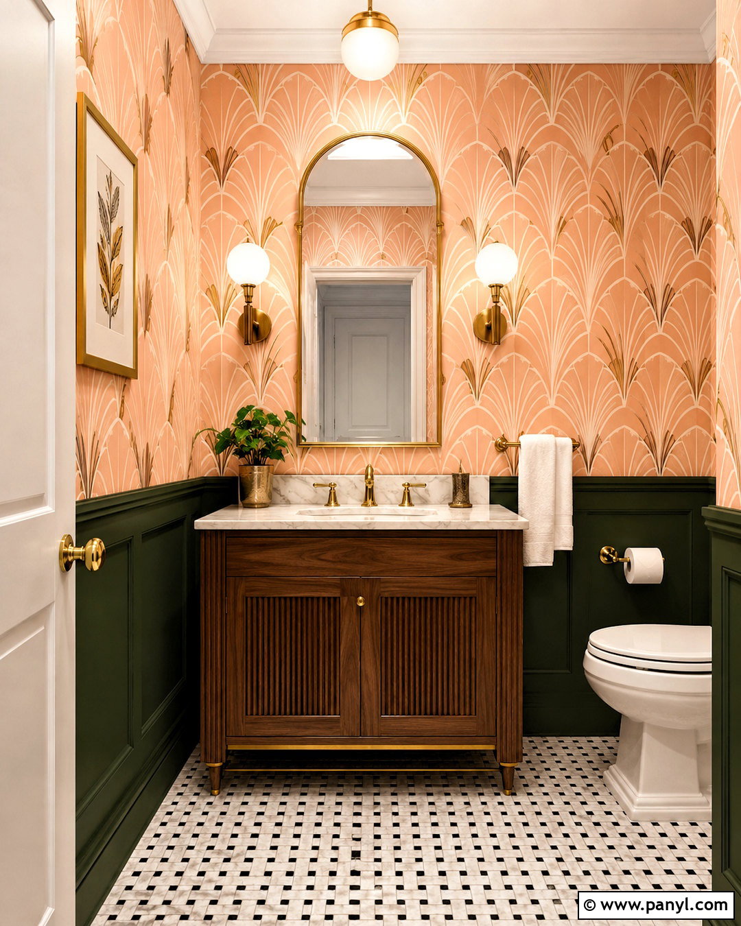 Peach Art Deco Wallpaper Powder Room - 20 peachy aesthetic wallpaper ideas
