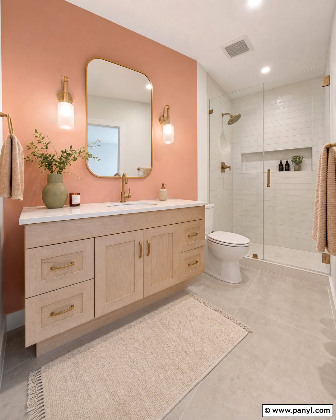 Peach Bathroom Accent Wall - 30 Peach Accent Wall Ideas