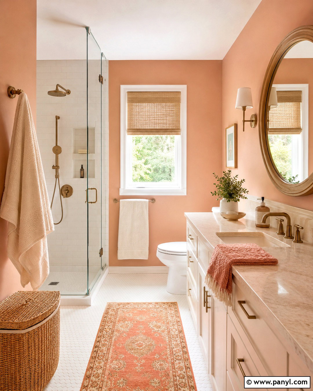 Peach Bathroom Walls - 40 bathroom wall color ideas