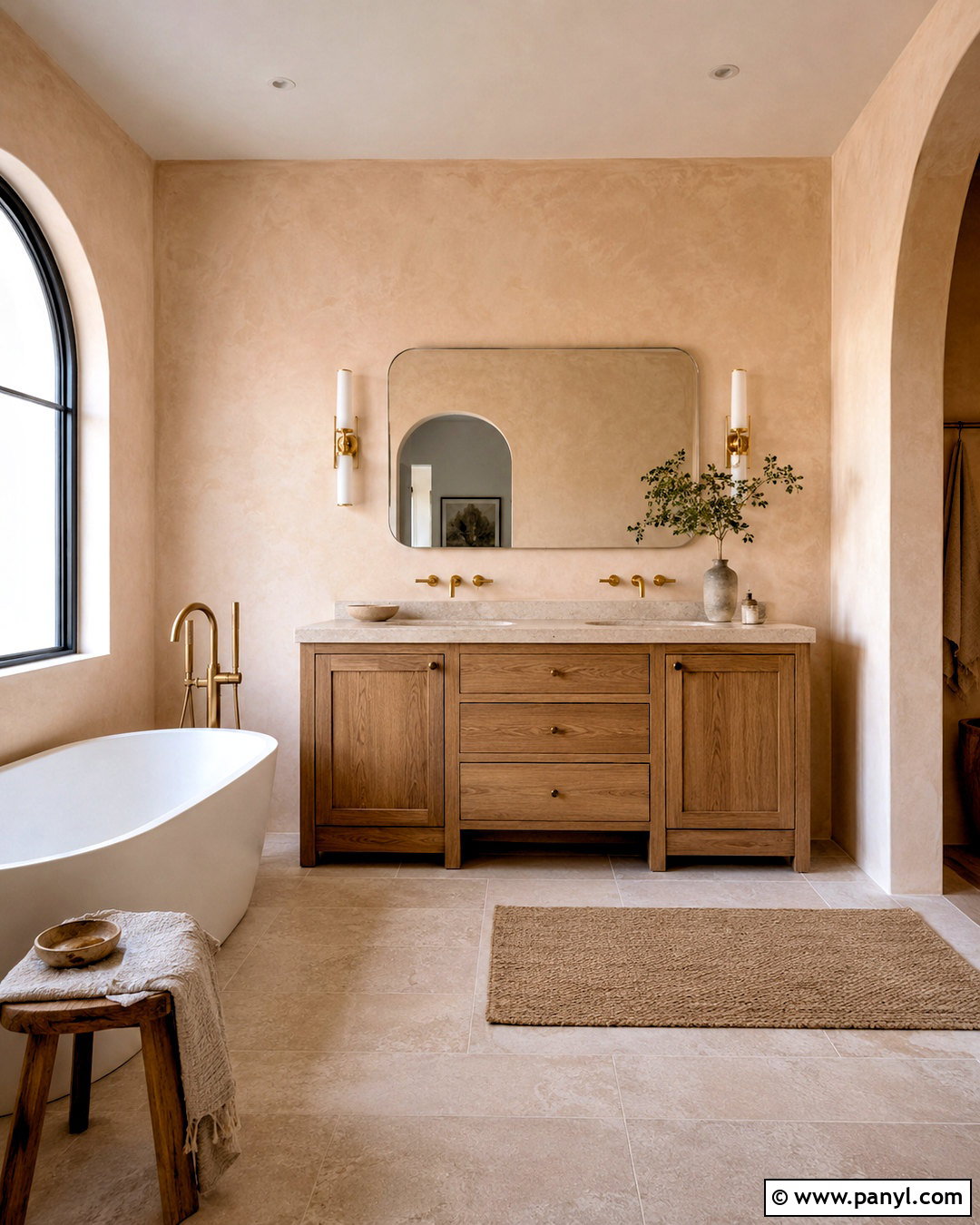 Peach Bathroom Walls With Limewash Finish - 20 peach bathroom walls