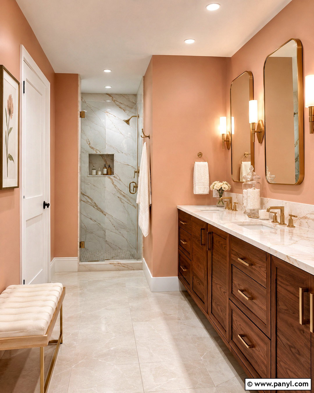 Peach Bathroom Walls With Marble - 20 peach bathroom walls