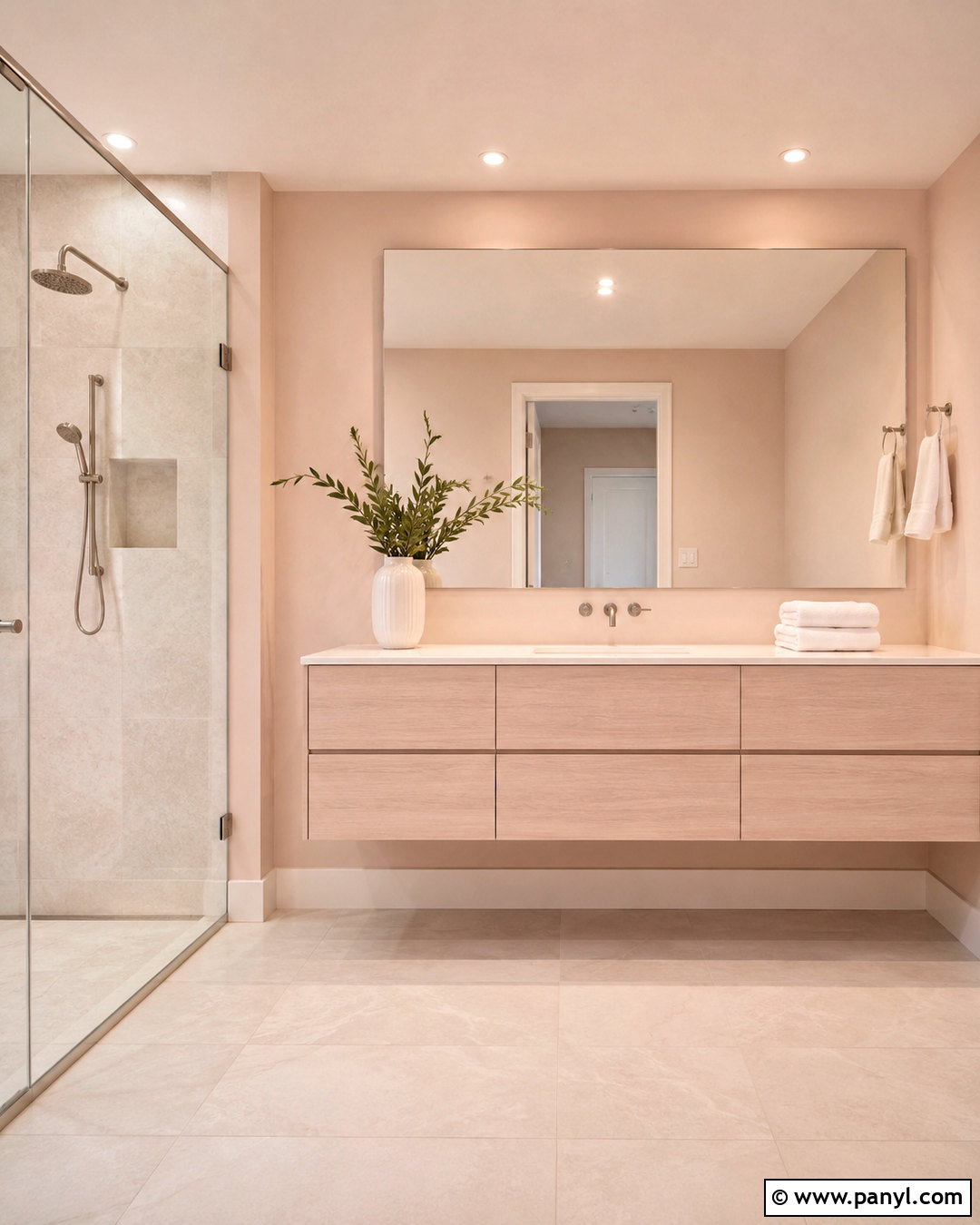 Peach Bathroom Walls With Minimalist Decor - 20 peach bathroom walls