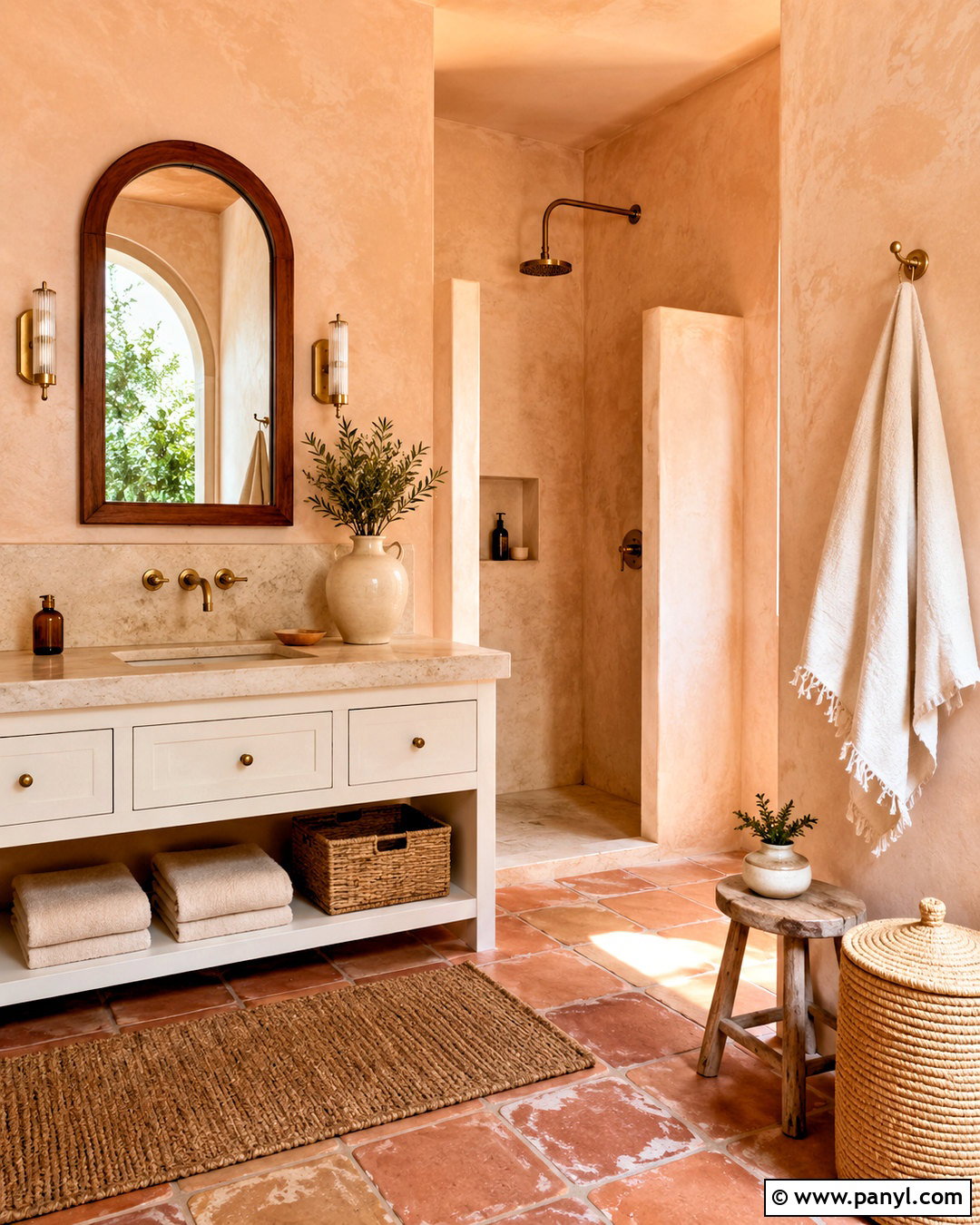 Peach Bathroom Walls With Terracotta Floor - 20 peach bathroom walls