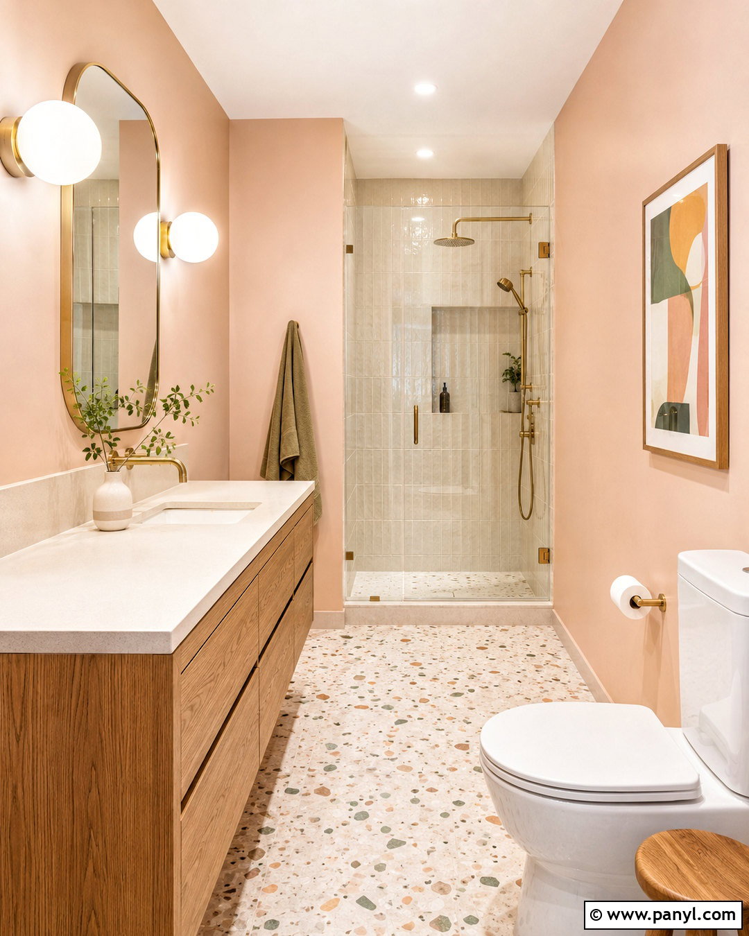 Peach Bathroom Walls With Terrazzo Floor - 20 peach bathroom walls