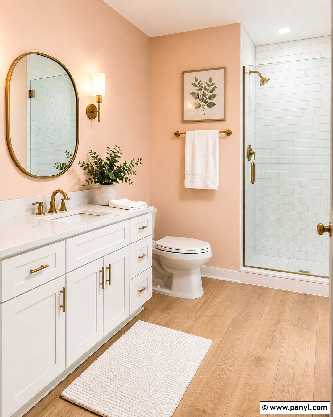 Peach Bathroom Walls With White Vanity - 20 peach bathroom walls