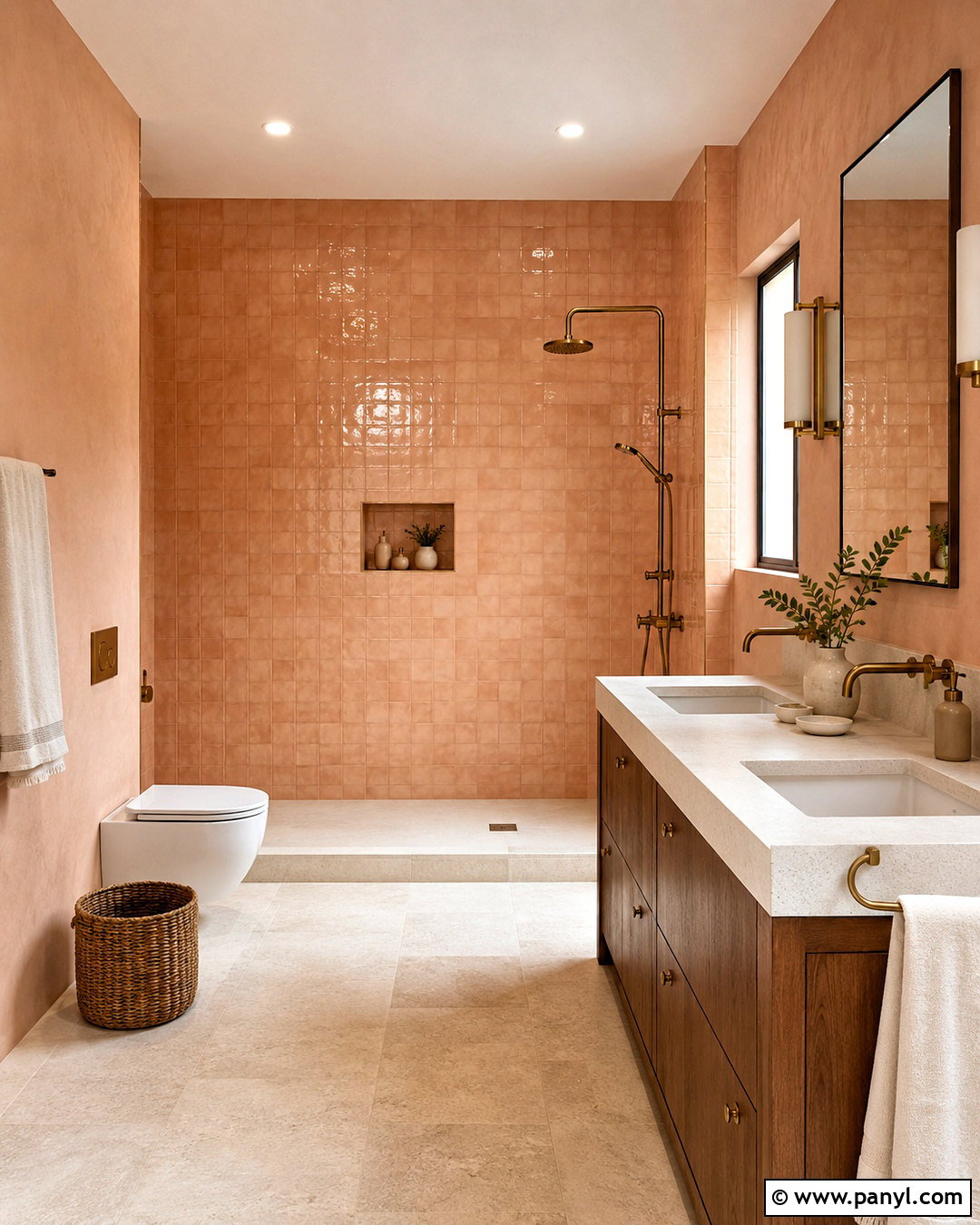 20 Peach Bathroom Walls for a Warm, Spa-Inspired Makeover