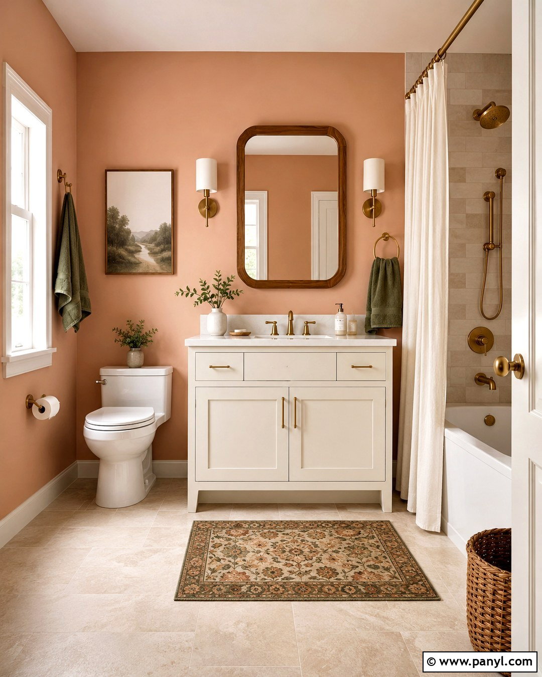 Peach Bathroom Walls - 20 Fun Bathroom Wall Colors