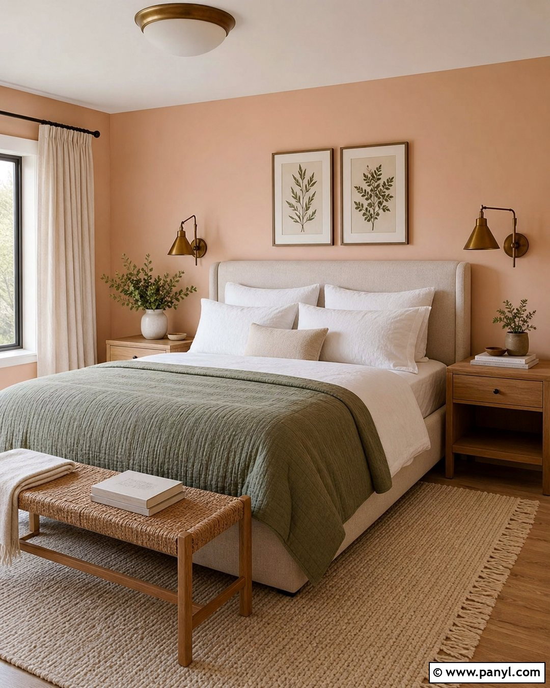 Peach Bedroom Walls With Sage Green - 25 Peach Painted Walls