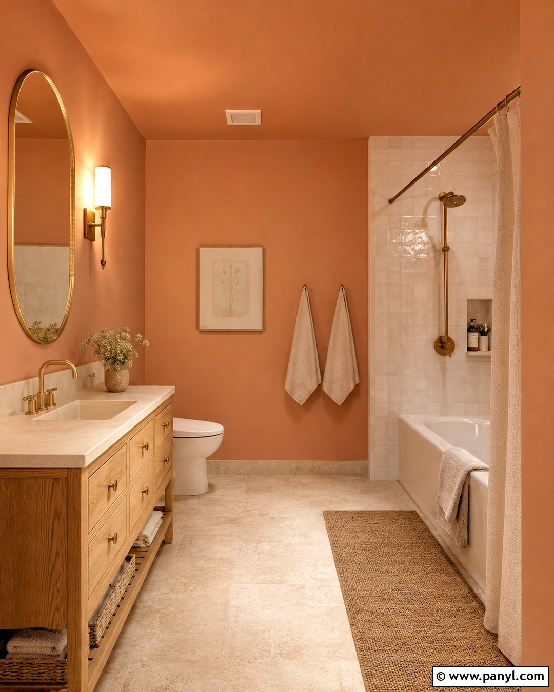 Peach Beige Small Bathroom - 20 paint colors for small bathrooms