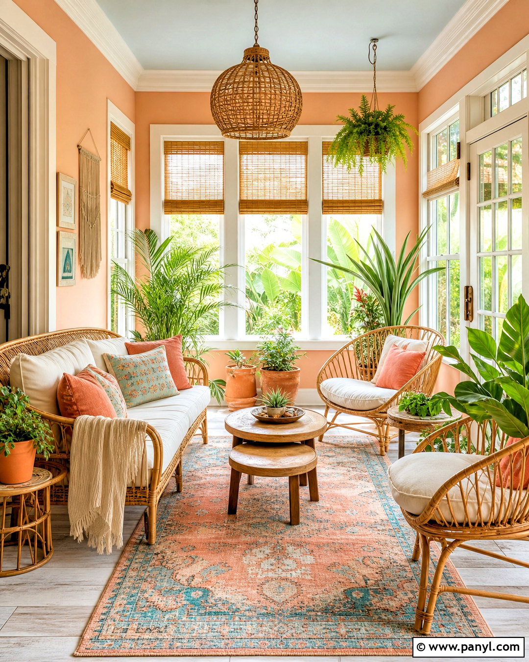 Peach Boho Sunroom - 20 peach room ideas