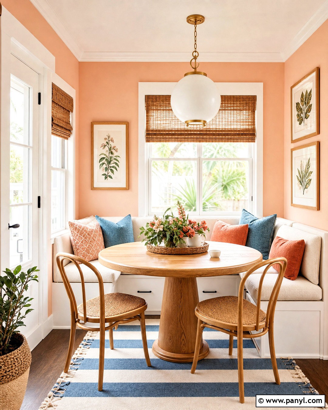 Peach Breakfast Nook - 20 peach colored rooms