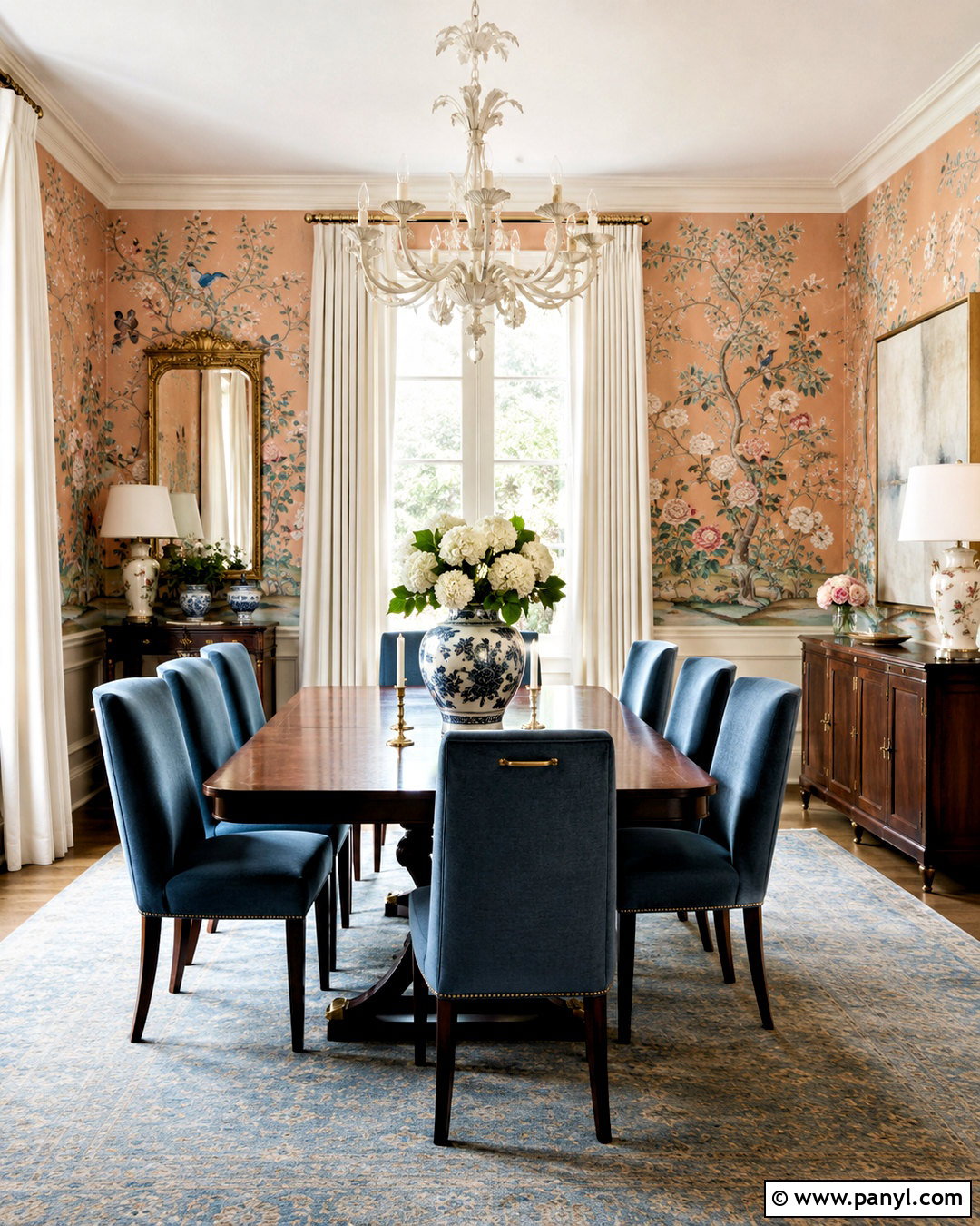 Peach Chinoiserie Wallpaper Dining Room - 20 peachy aesthetic wallpaper ideas