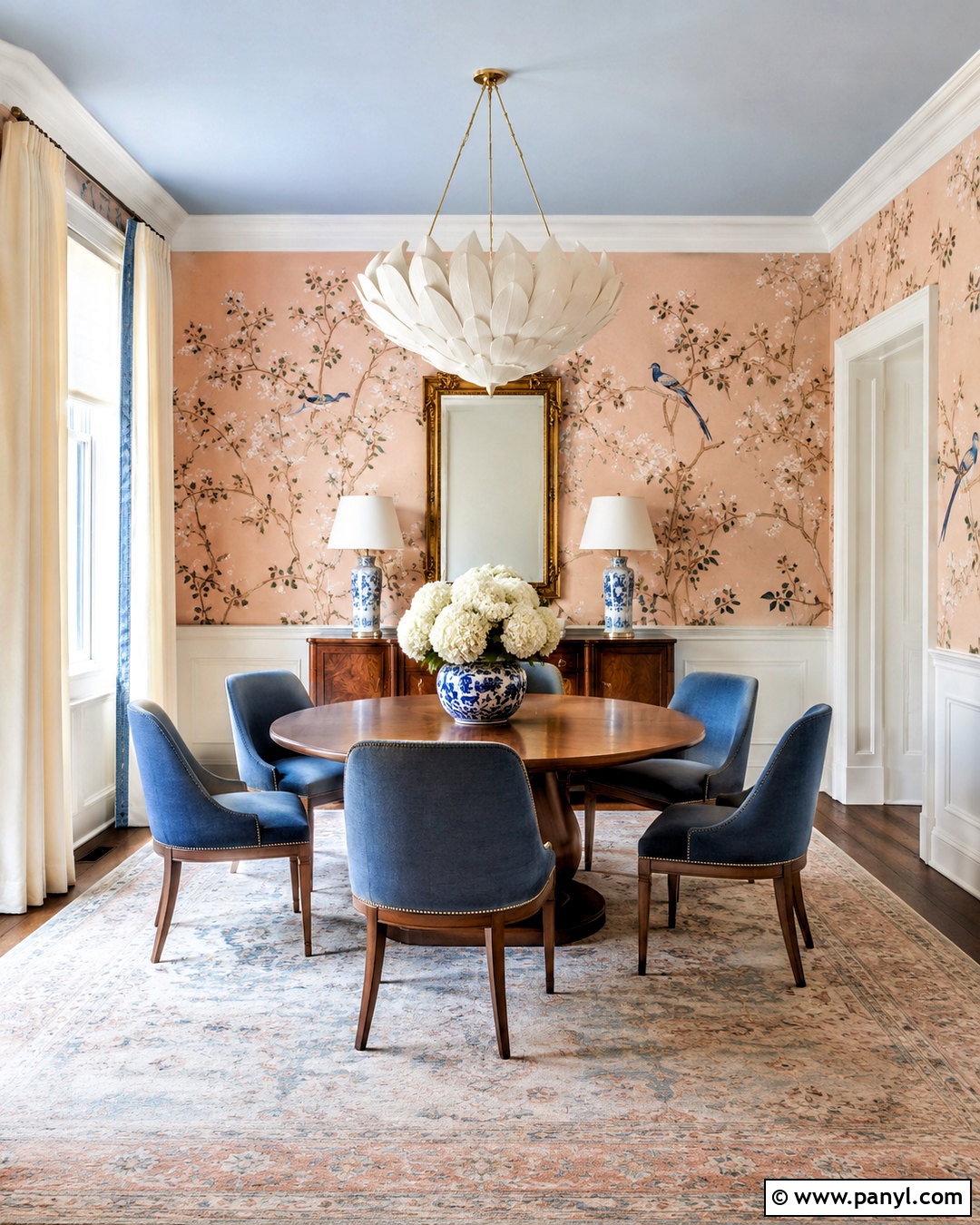 Peach Chinoiserie Wallpaper Dining Room - 20 peach color wallpaper ideas