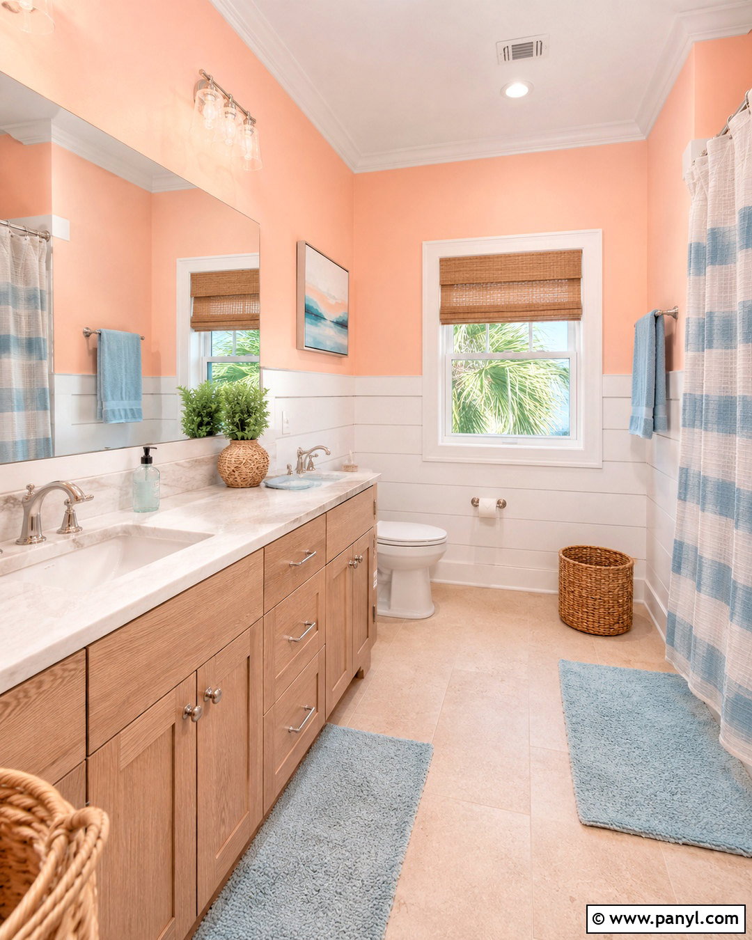 Peach Coastal Bathroom - 20 peach color bathroom ideas