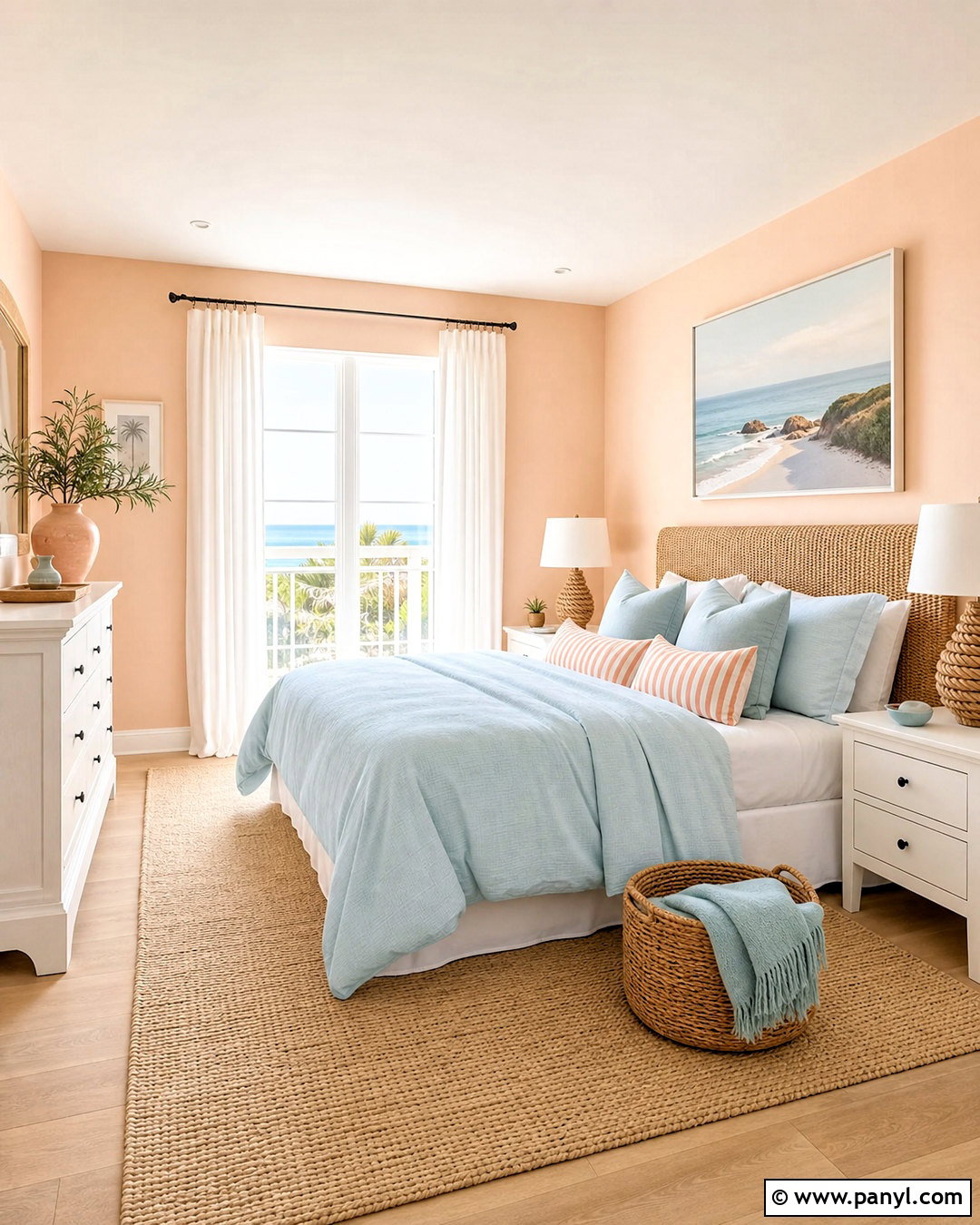 Peach Coastal Bedroom - 20 peach room ideas