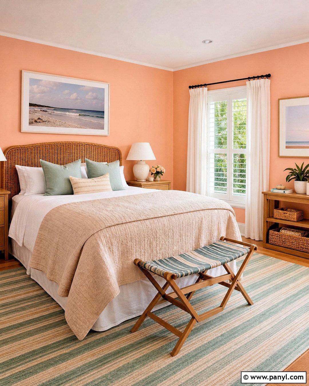 Peach Coastal Guest Bedroom - 20 peach colored rooms