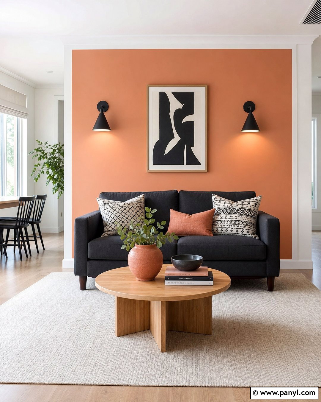 Peach Color Block Accent Wall - 30 Peach Accent Wall Ideas