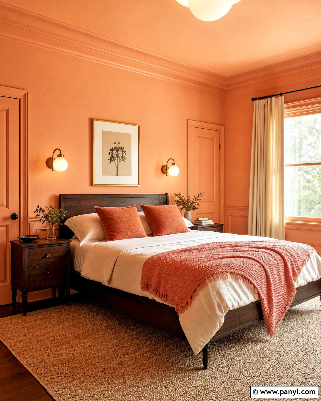 Peach Color Drench Bedroom - 20 peach room ideas