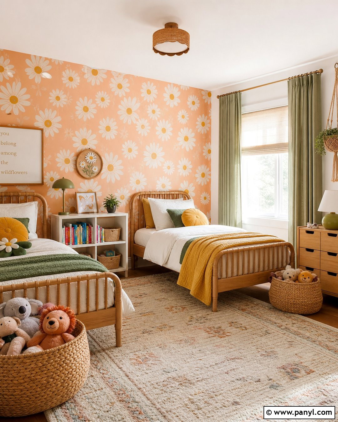 Peach Daisy Wallpaper Kids Room - 35 Peach Color Wallpaper Aesthetic Ideas