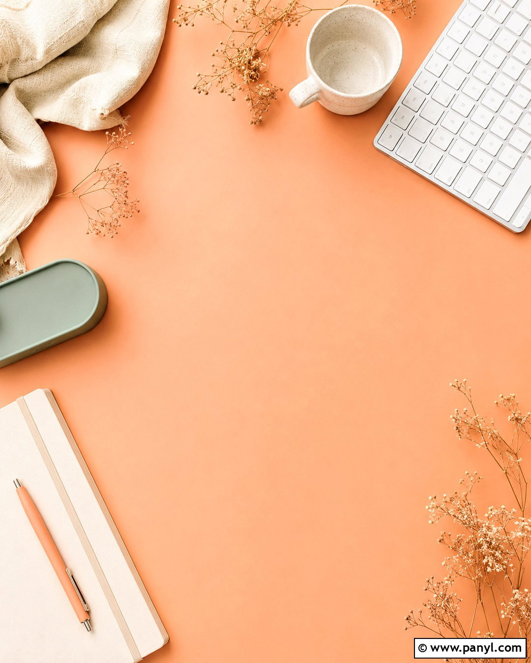 Peach Desk Flat Lay Background - 20 peach background aesthetic ideas