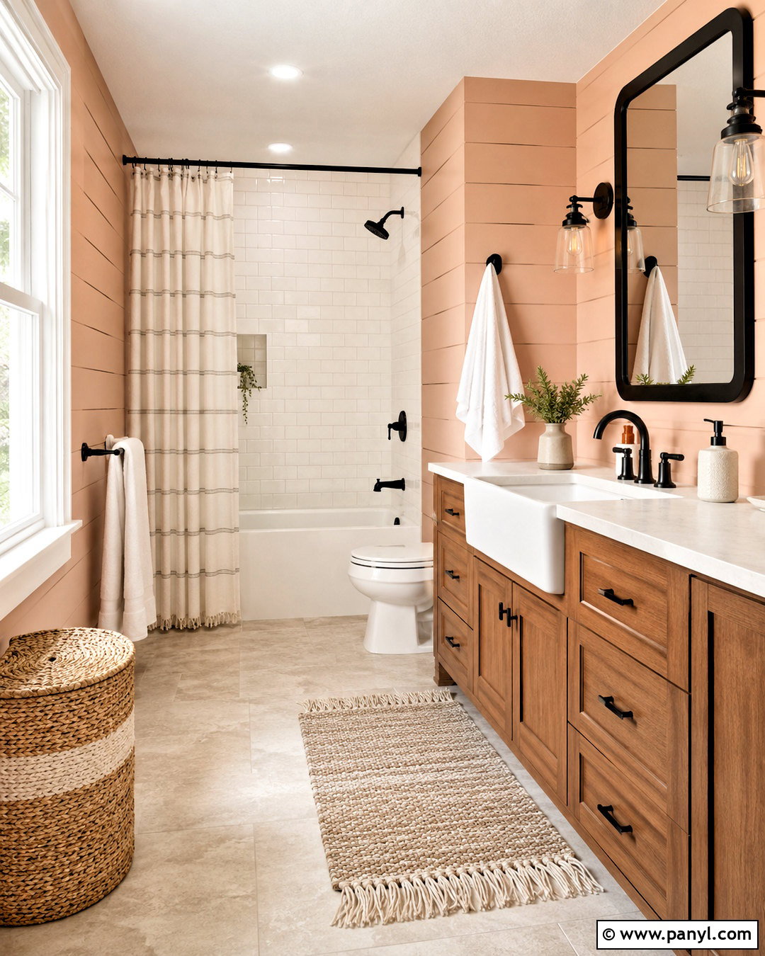 Peach Farmhouse Bathroom - 20 peach color bathroom ideas