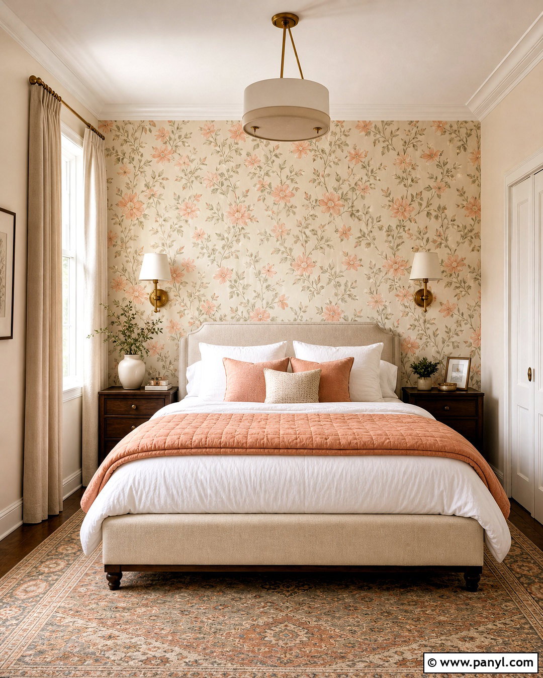 Peach Floral Wallpaper Bedroom - 20 peach color bedroom ideas
