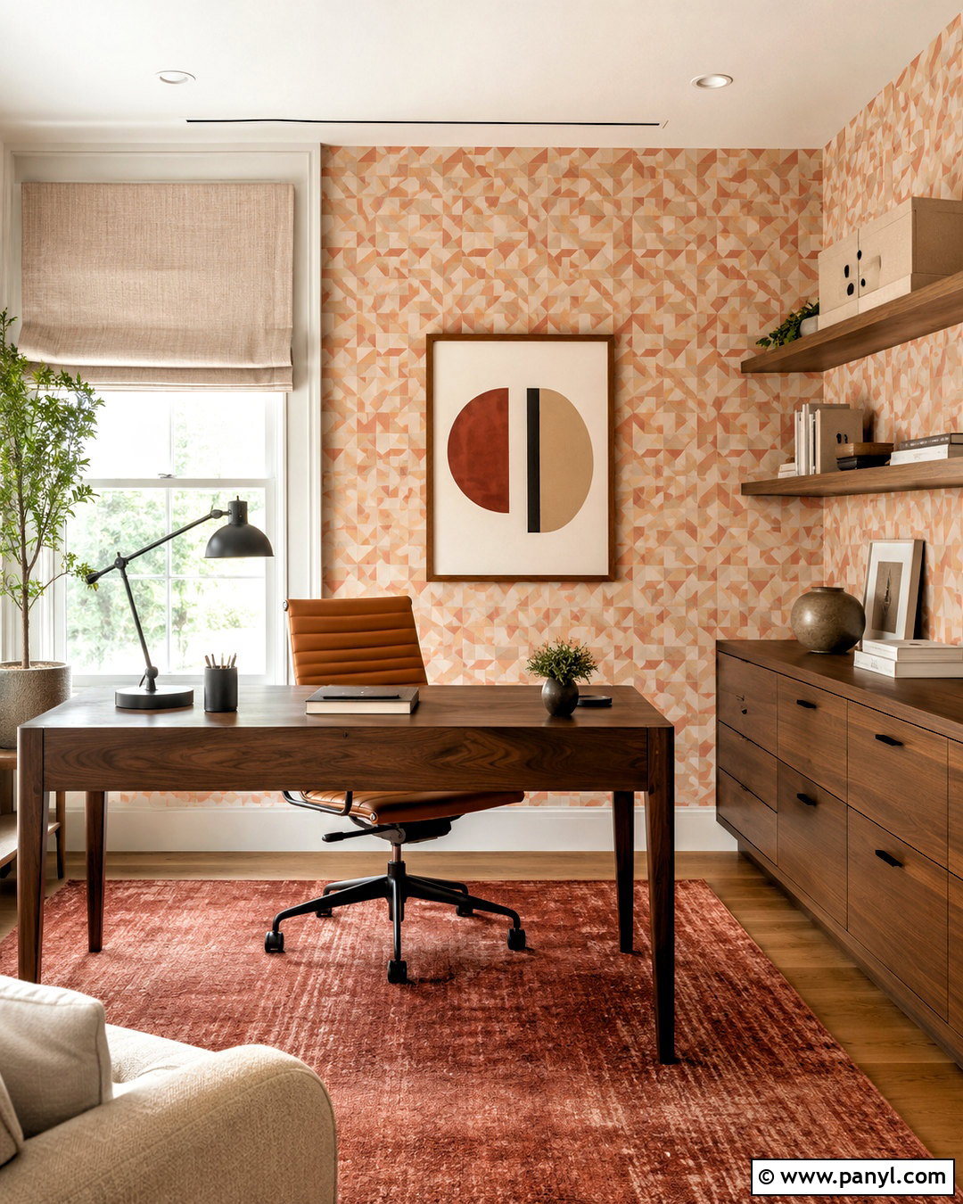 Peach Geometric Wallpaper Home Office - 20 peachy aesthetic wallpaper ideas