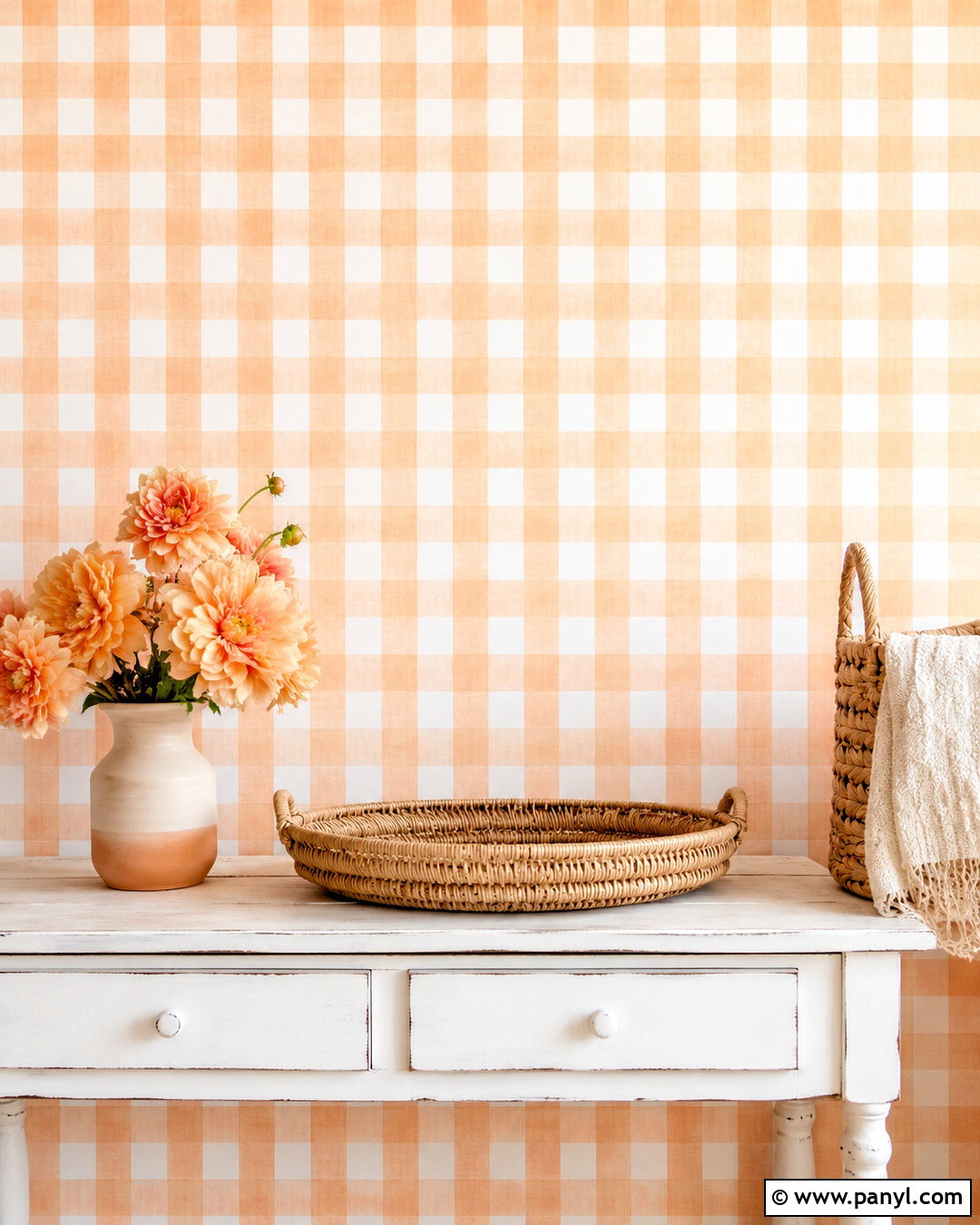 Peach Gingham Background - 20 peachy background ideas