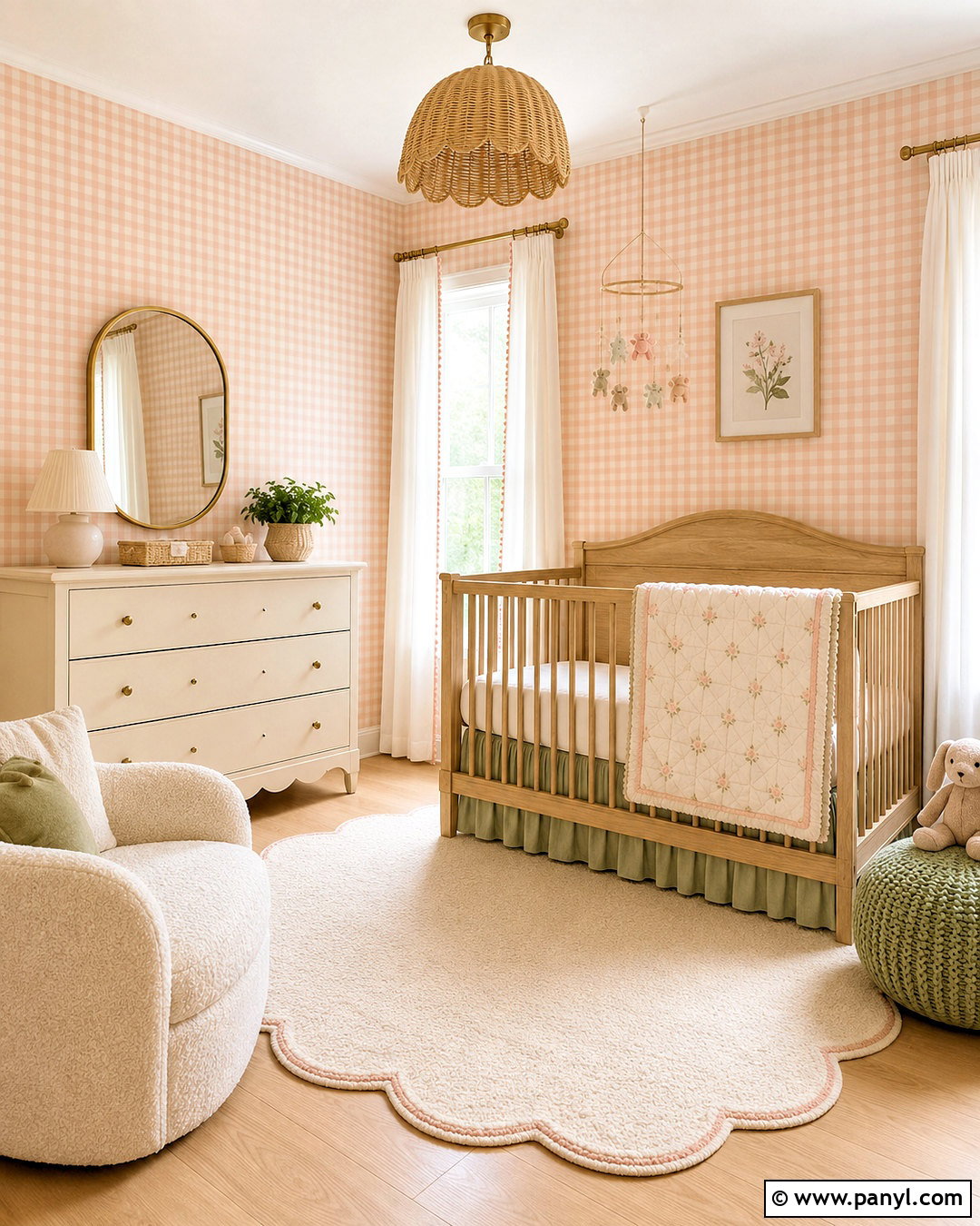 Peach Gingham Wallpaper Nursery - 20 cute peach wallpaper ideas