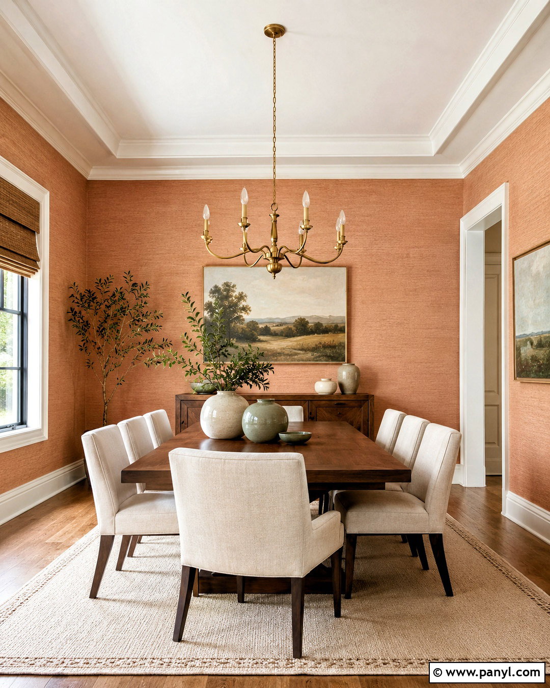 Peach Grasscloth Wallpaper Dining Room - 20 peach color wallpaper ideas