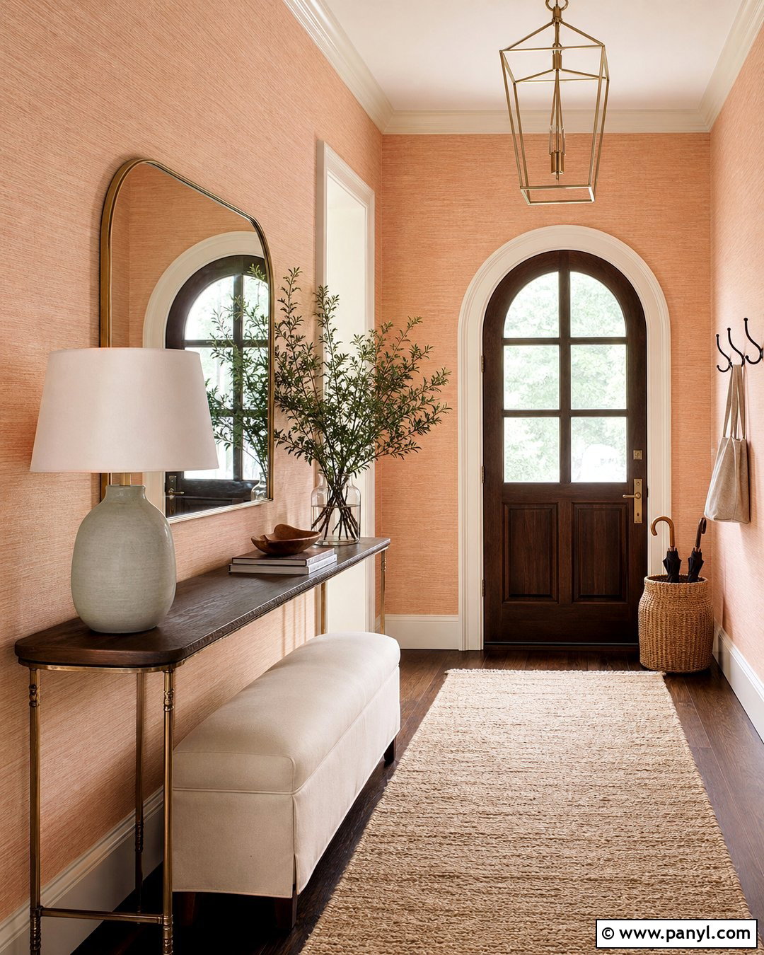 Peach Grasscloth Wallpaper Entryway - 35 Peach Color Wallpaper Aesthetic Ideas