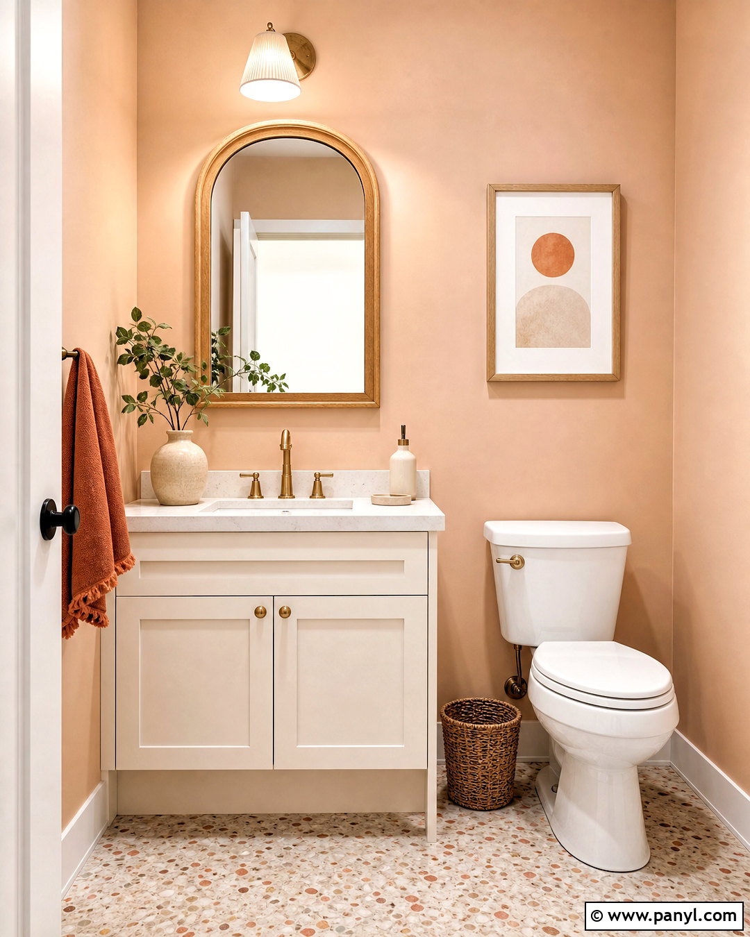 Peach Half Bath - 20 half bath paint colors