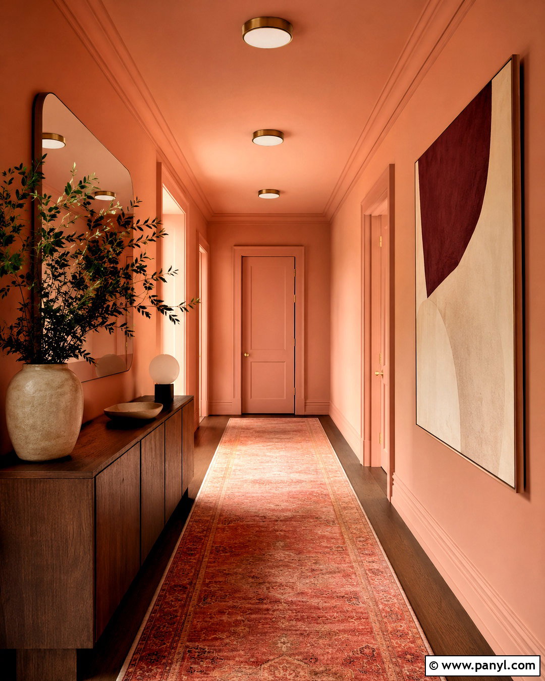 Peach Hallway Color Drenching - 20 peach hallway ideas