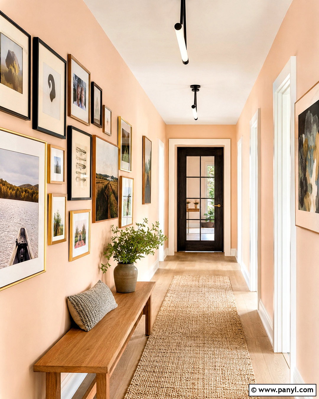 Peach Hallway Gallery Wall - 20 peach hallway ideas